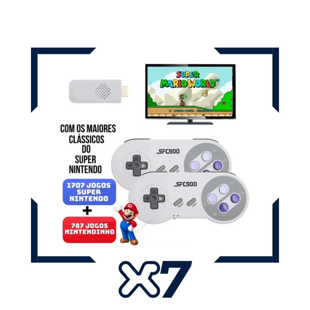 Vídeo Game Retro SF900 - Super Nintendo (SNES) - 2400 Jogos